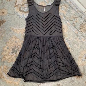 Free People Beaded Art Deco-Like Sheer Shift Dress